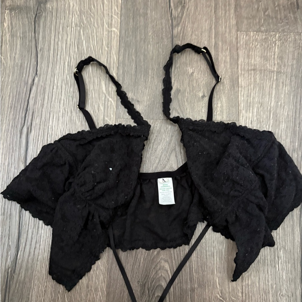 Aerie Black Lace Crop Top